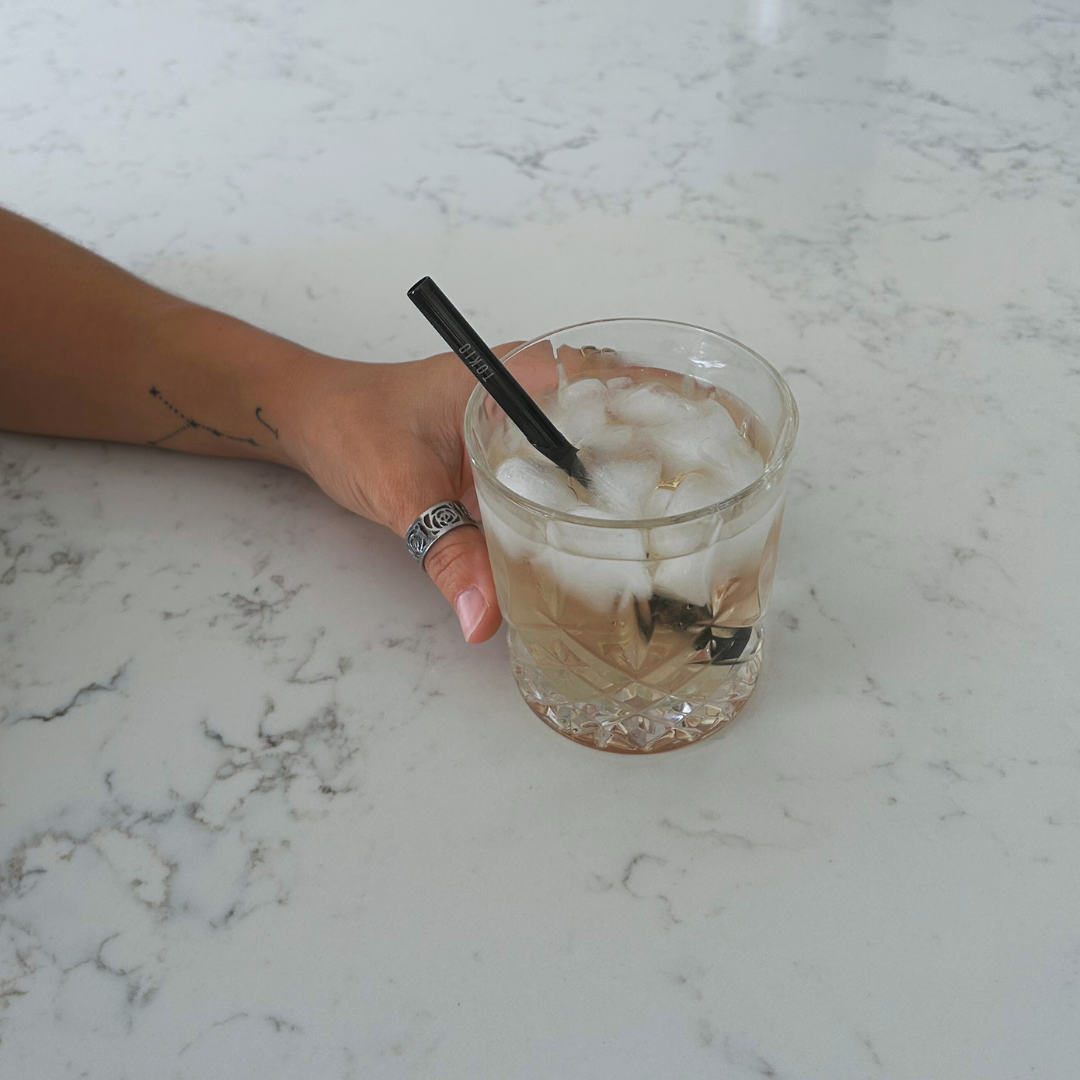 Stainless Steel Black Straw