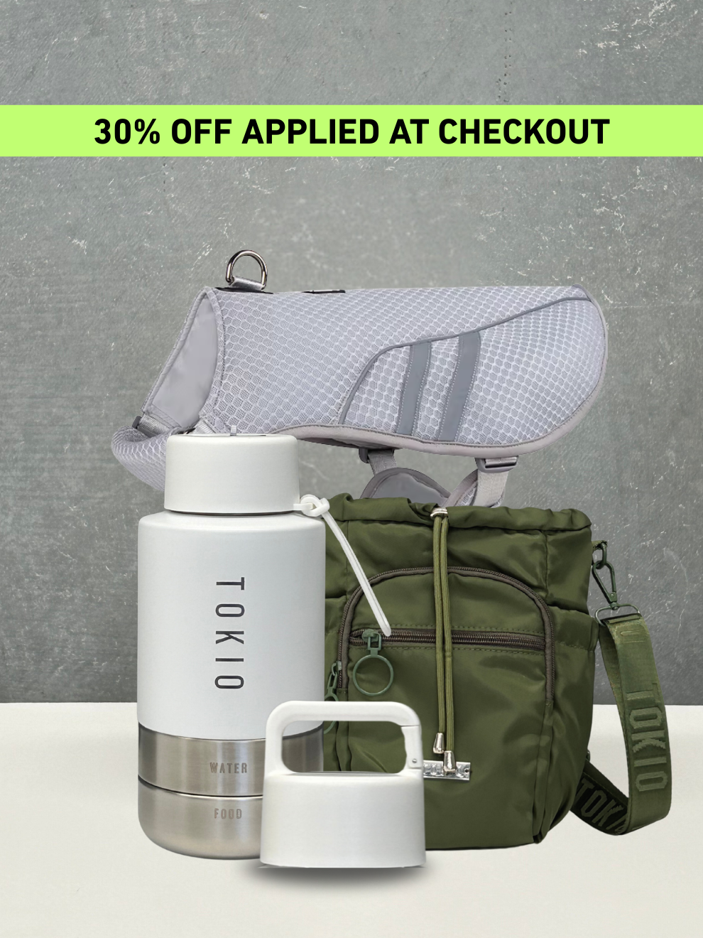 TOKIO Summer Bundle - Everyday White, Bag Green & Cooling Harness + Trek Lid