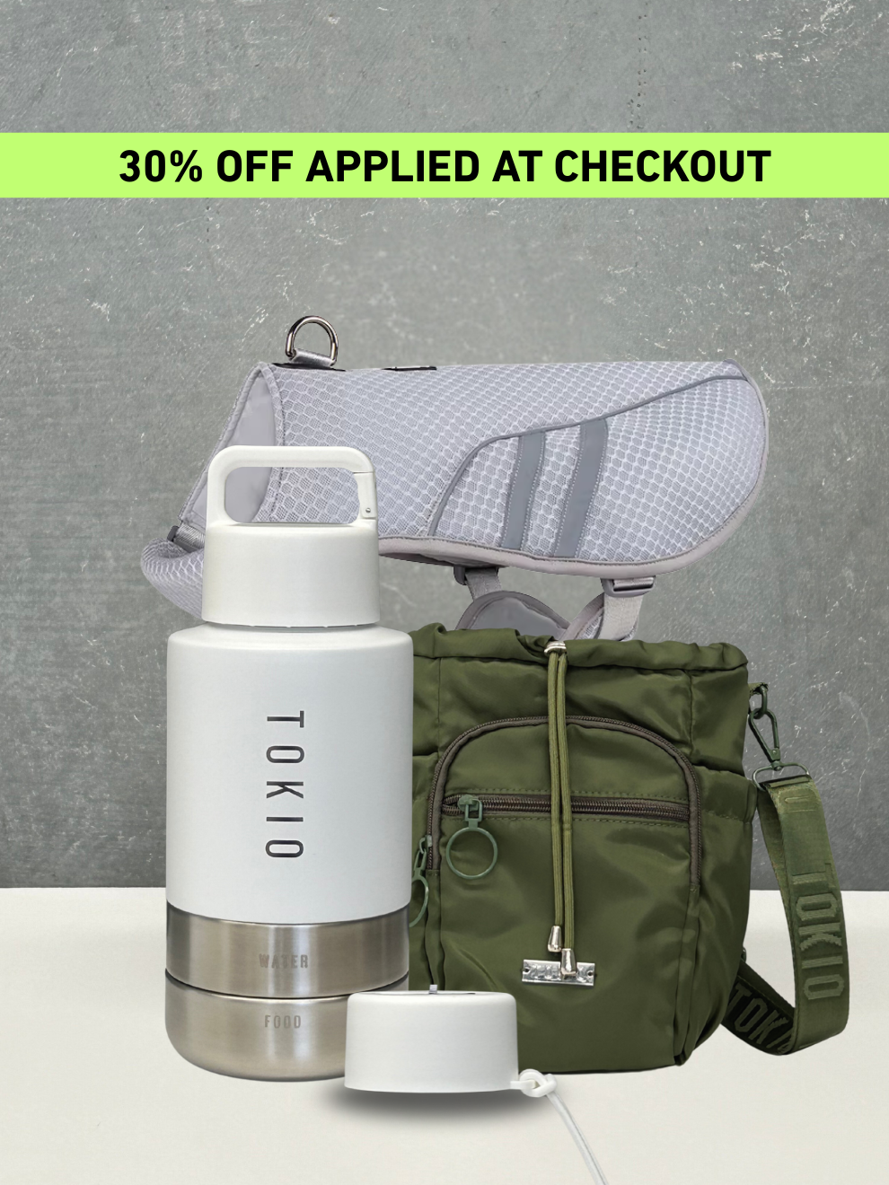 TOKIO Summer Bundle - Trek White, Bag Green & Cooling Harness + Everyday Lid