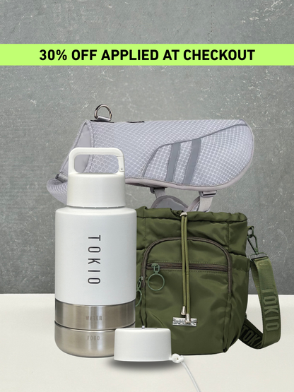 TOKIO Summer Bundle - Trek White, Bag Green & Cooling Harness + Everyday Lid