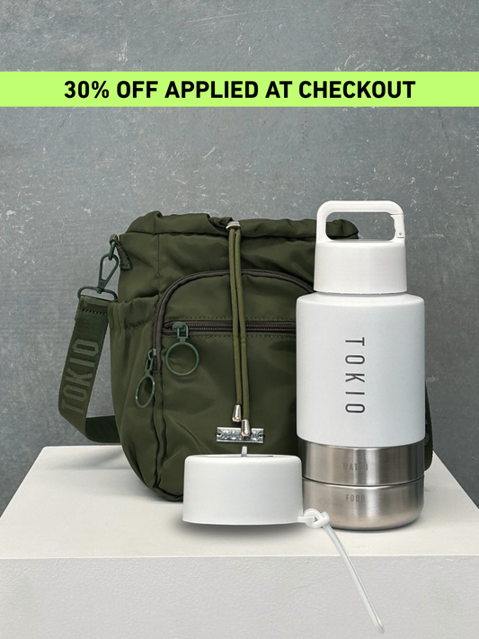 TOKIO Adventure Bundle - Trek White & Bag Olive + Everyday Lid