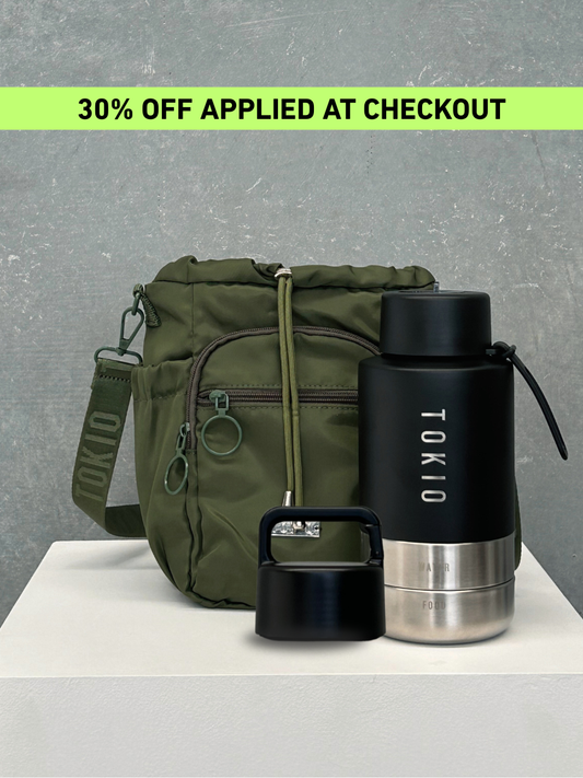 TOKIO Adventure Bundle - Everyday Black & Bag Olive + Trek Lid