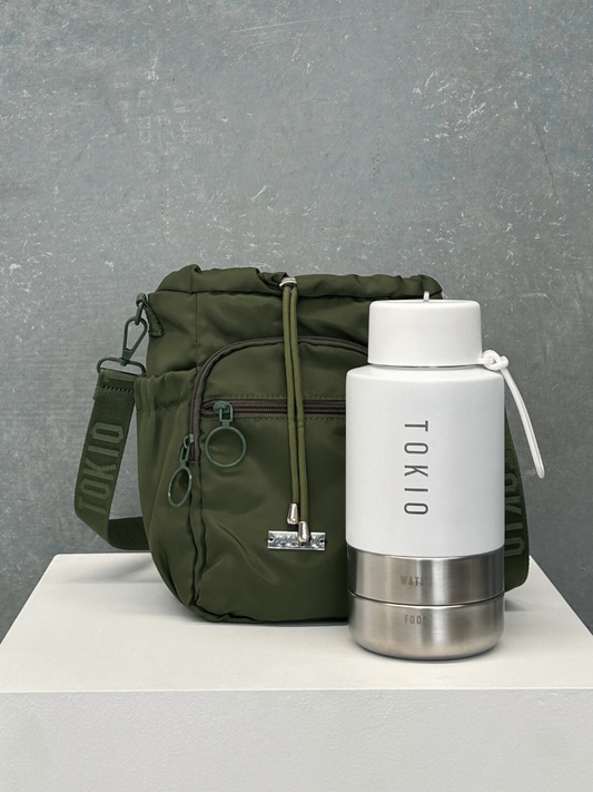 TOKIO Bag & Bottle Bundle - Everyday White & Bag Olive