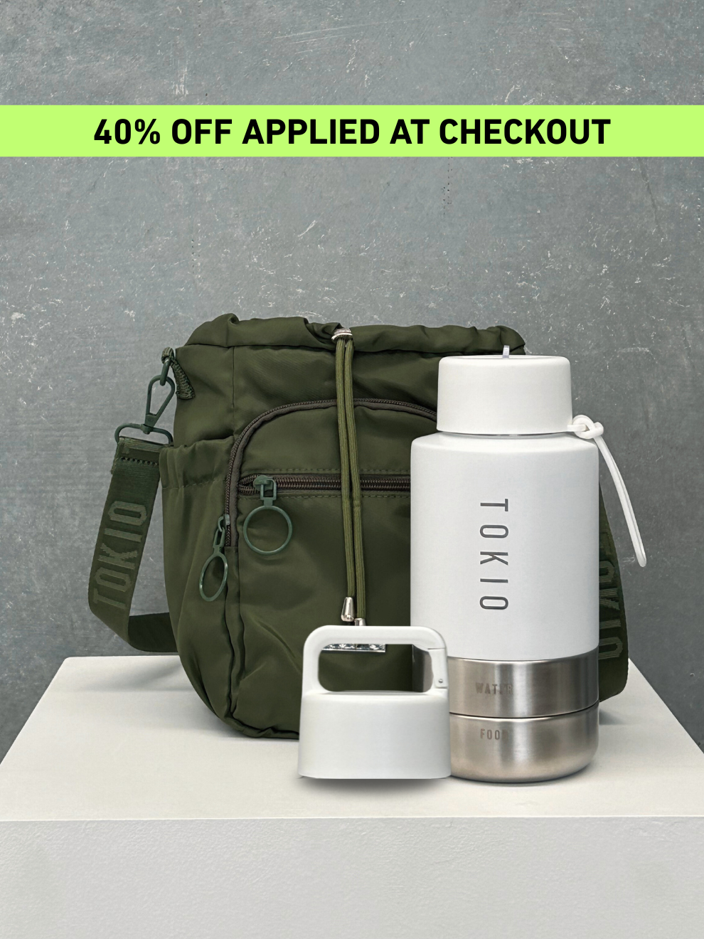 TOKIO Adventure Bundle - Everyday White & Bag Olive + Trek Lid