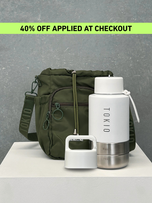 TOKIO Adventure Bundle - Everyday White & Bag Olive + Trek Lid