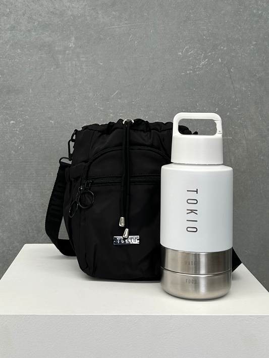 TOKIO Bag & Bottle Bundle - Trek White & Bag Black