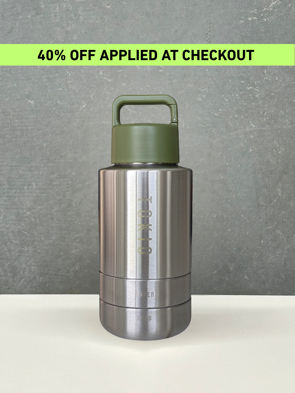 TOKIO Trek Bottle Stainless Steel & Khaki