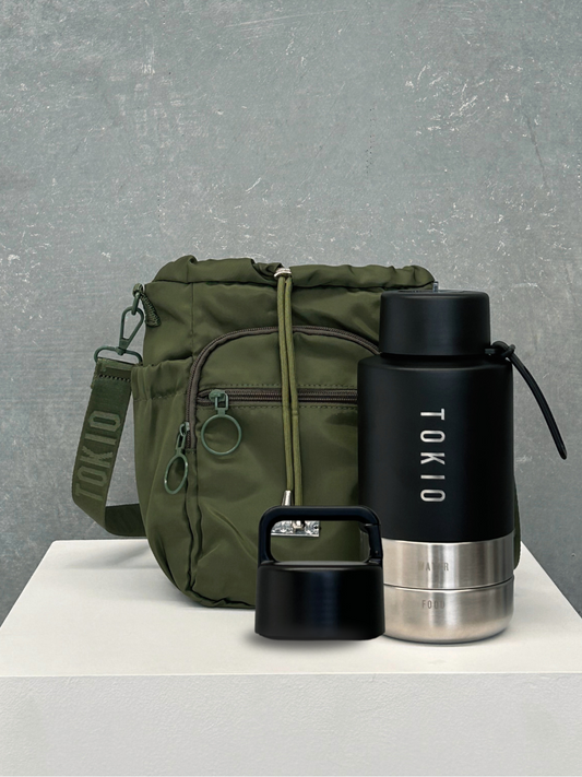 TOKIO Adventure Bundle - Everyday Black & Bag Olive + Trek Lid